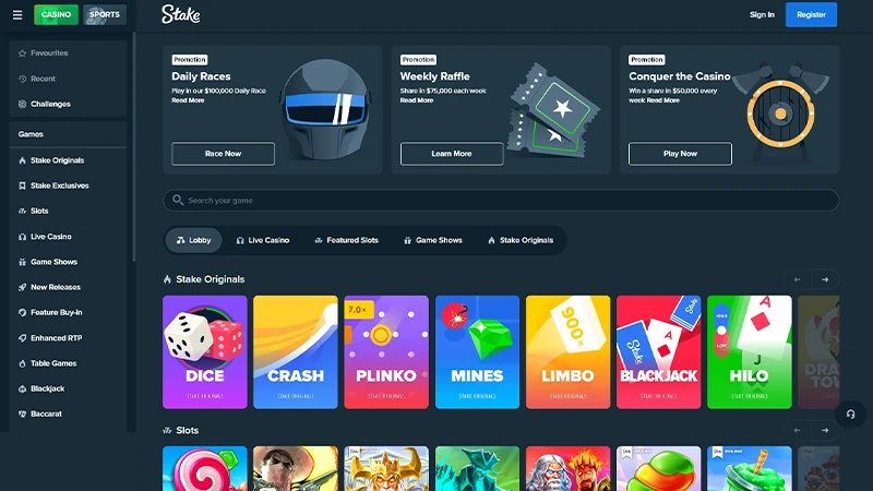 Descubre los mejores juegos de casino online con Stake en España